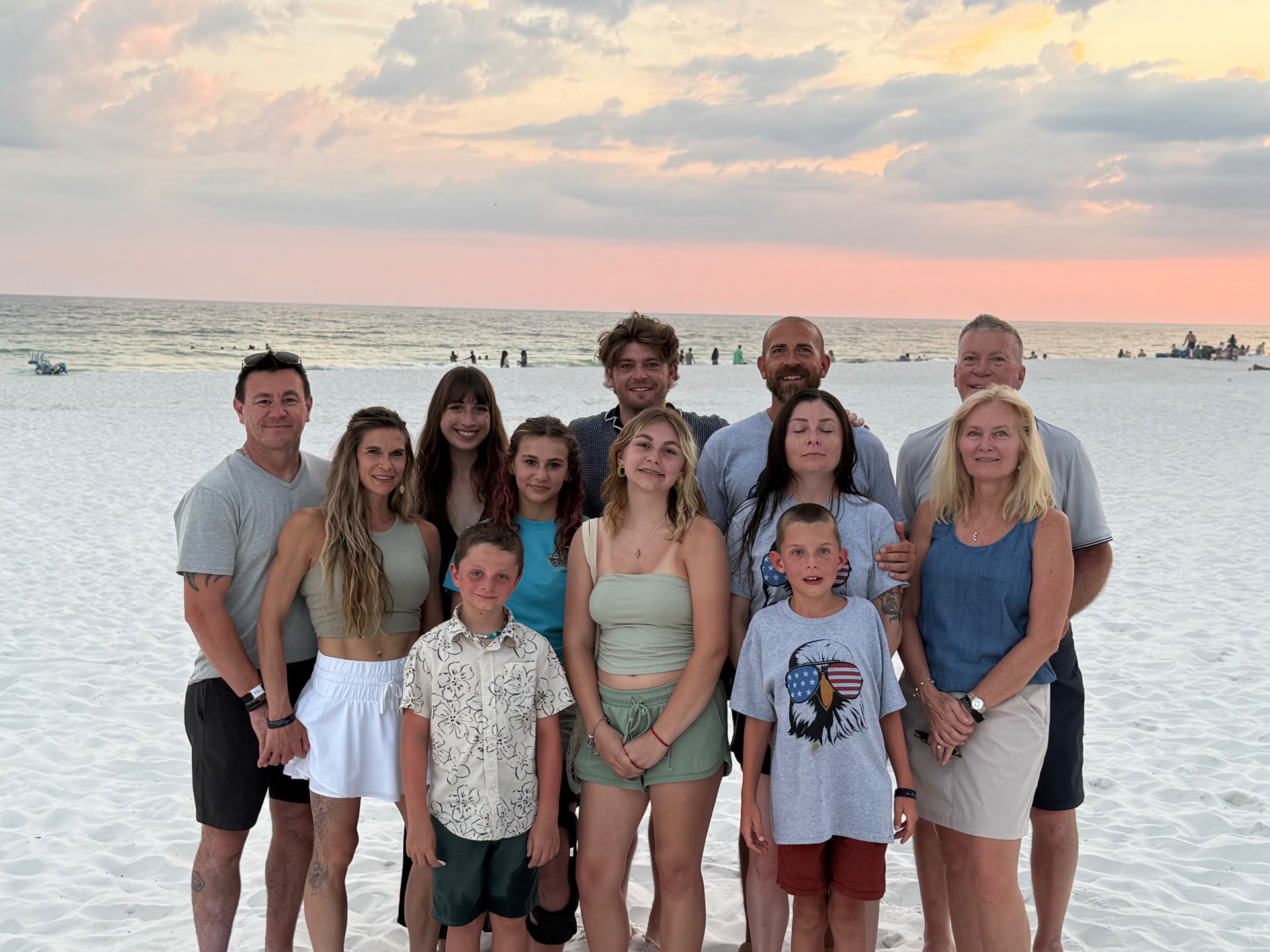 Brad and his family on the beach at Fort Walton Beach